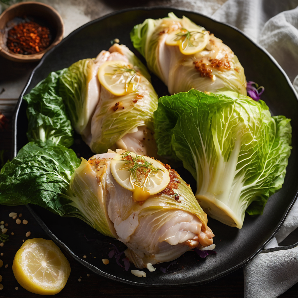 Процесс приготовления: Курица в капустных листьях с оригинальным салатом: готовим с любовью!